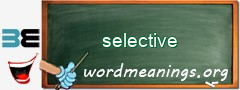 WordMeaning blackboard for selective